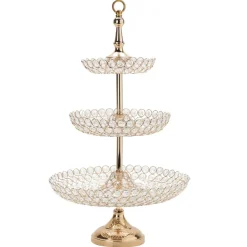 Decostar™ Crystal 3 Tier Cake Stand 26" - Gold