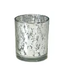 Decostar™ Decorative Mercury Metallic Round Glass Candle Holder 3¼ - Silver- 8 Pieces