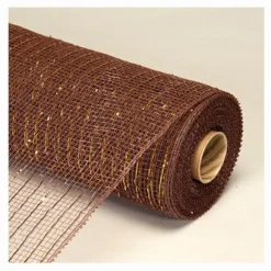 Decostar™ Decorative Poly Mesh Roll w/ Silver Metallic Stripes - MANY COLOR OPTIONS - 10 Rolls - 21
