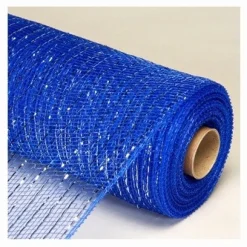 Decostar™ Decorative Poly Mesh Roll w/ Silver Metallic Stripes - MANY COLOR OPTIONS - 10 Rolls - 21