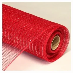 Decostar™ Decorative Poly Mesh Roll w/ Silver Metallic Stripes - MANY COLOR OPTIONS - 10 Rolls - 21