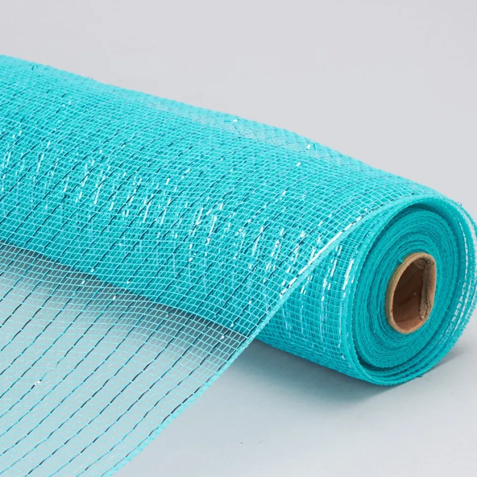 Decostar™ Decorative Poly Mesh Roll w/ Matching Metallic Stripes - MANY COLOR OPTIONS - 10 Rolls - 21" x 10 YARDS