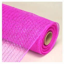 Decostar™ Decorative Poly Mesh Roll w/ Matching Metallic Stripes - MANY COLOR OPTIONS - 10 Rolls - 21