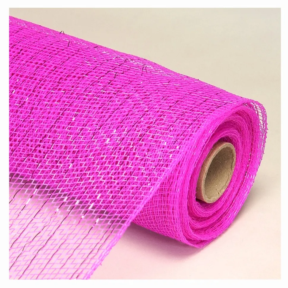 Decostar™ Decorative Poly Mesh Roll w/ Matching Metallic Stripes - MANY COLOR OPTIONS - 10 Rolls - 21" x 10 YARDS