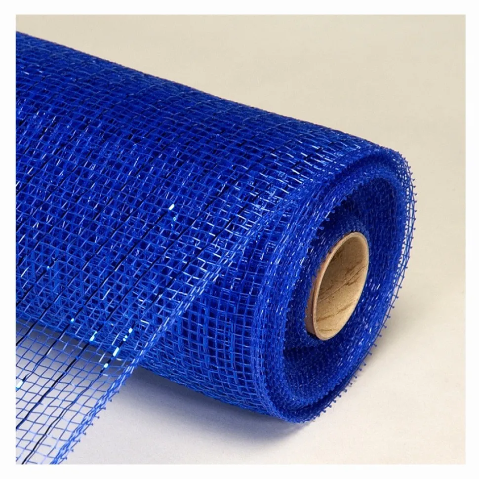 Decostar™ Decorative Poly Mesh Roll w/ Matching Metallic Stripes - MANY COLOR OPTIONS - 10 Rolls - 21" x 10 YARDS