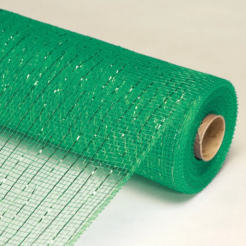 Decostar™ Decorative Poly Mesh Roll w/ Matching Metallic Stripes - MANY COLOR OPTIONS - 10 Rolls - 21" x 10 YARDS