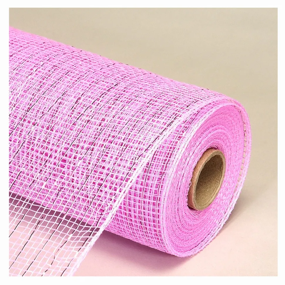 Decostar™ Decorative Poly Mesh Roll w/ Matching Metallic Stripes - MANY COLOR OPTIONS - 10 Rolls - 21" x 10 YARDS