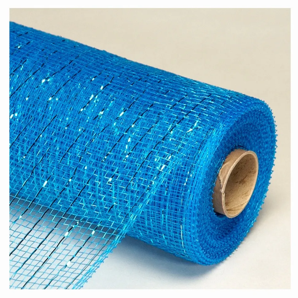 Decostar™ Decorative Poly Mesh Roll w/ Matching Metallic Stripes - MANY COLOR OPTIONS - 10 Rolls - 21" x 10 YARDS