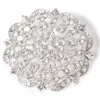 DecoStar™ Diamond Encrusted Antique Brooch - Silver