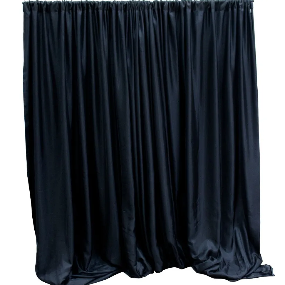 Decostar™ Economy Extra Wide Polyester Backdrop Drape Panel - 10ft Tall x 20ft Wide - Black