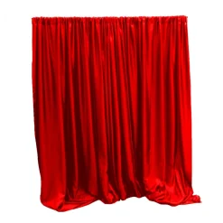 Decostar™ Economy Extra Wide Polyester Backdrop Drape Panel - 10ft Tall x 20ft Wide - Red