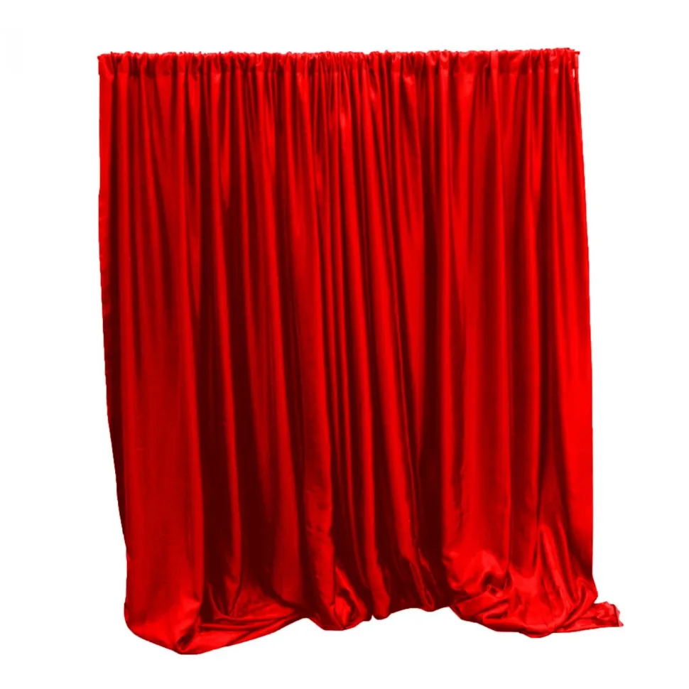Decostar™ Economy Extra Wide Polyester Backdrop Drape Panel - 10ft Tall x 20ft Wide - Red