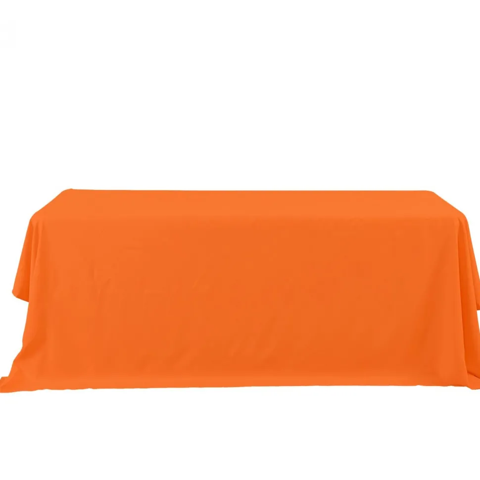Decostar™ Economy Rectangle Polyester Table Cover 90" x 132"- Orange