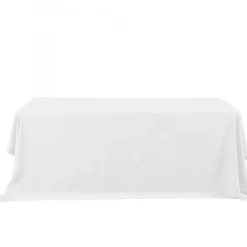 Decostar™ Economy Rectangle Polyester Table Cover 90" x 132" - White