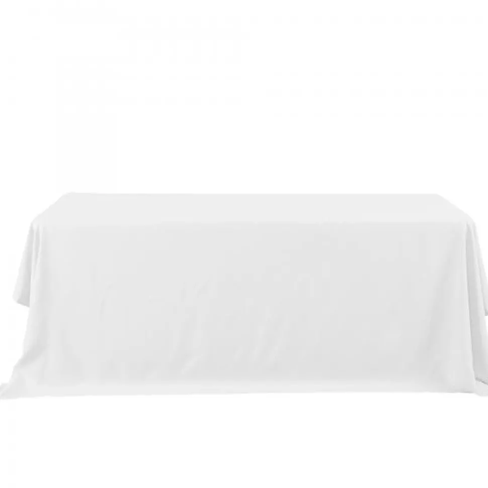 Decostar™ Economy Rectangle Polyester Table Cover 90" x 132" - White