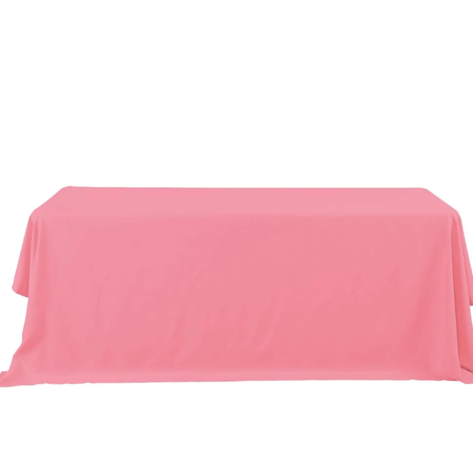 Decostar™ Economy Rectangle Polyester Table Cover 90" x 132" - Pink