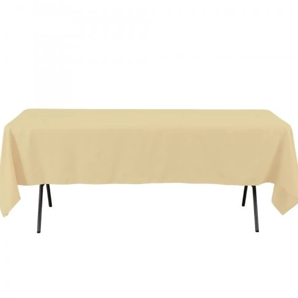 Decostar™ Economy Rectangle Polyester Table Cover 60" x 102" - Ivory
