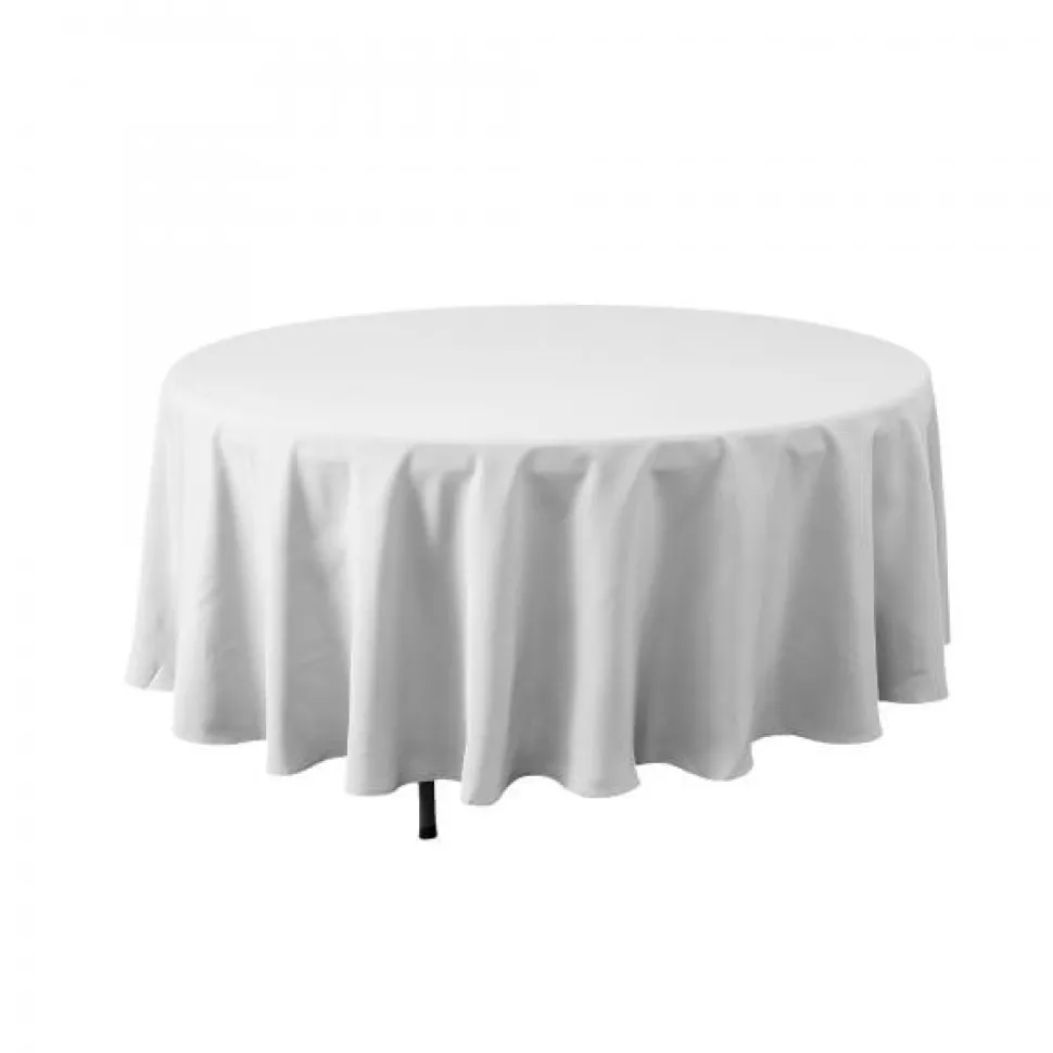 Decostar™ Economy Round Polyester Table Cover 90" - White