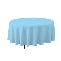 Decostar™ Economy Round Polyester Table Cover 132" - Blue