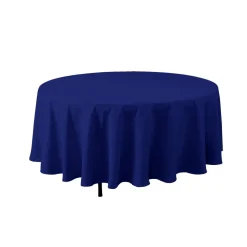 Decostar™ Economy Round Polyester Table Cover 132" - Royal Blue