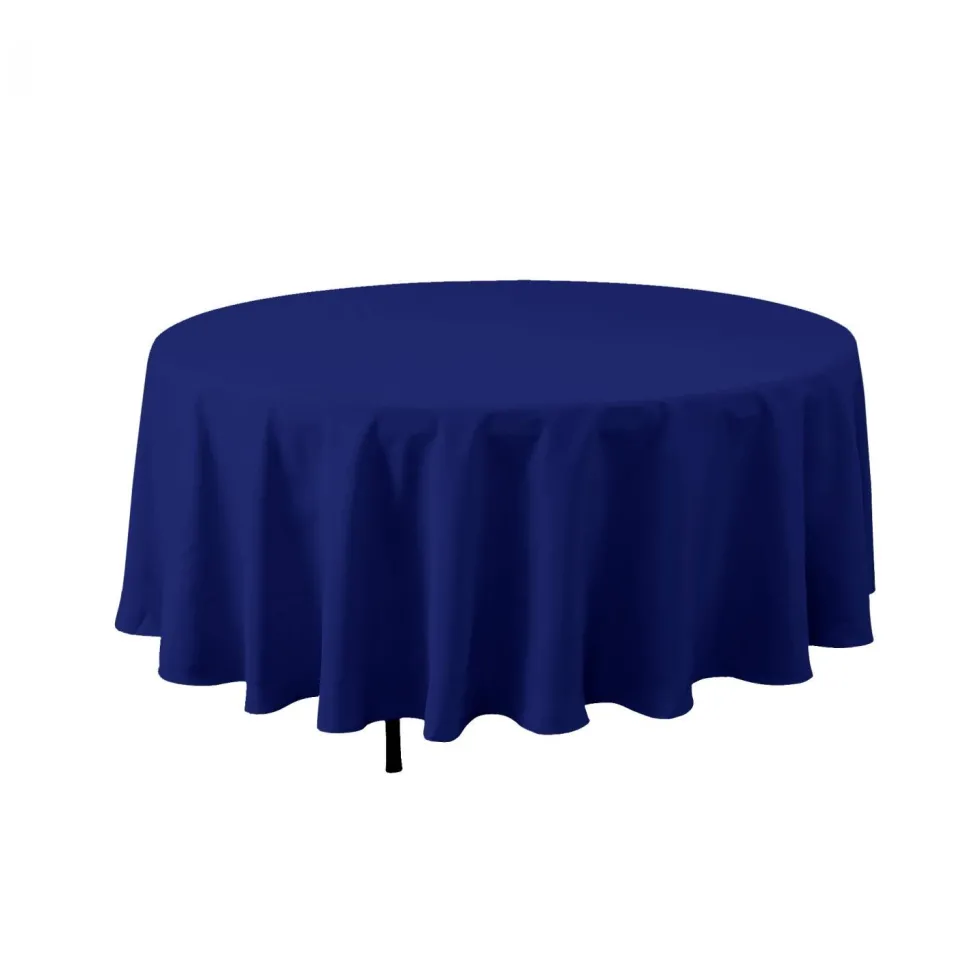 Decostar™ Economy Round Polyester Table Cover 132" - Royal Blue