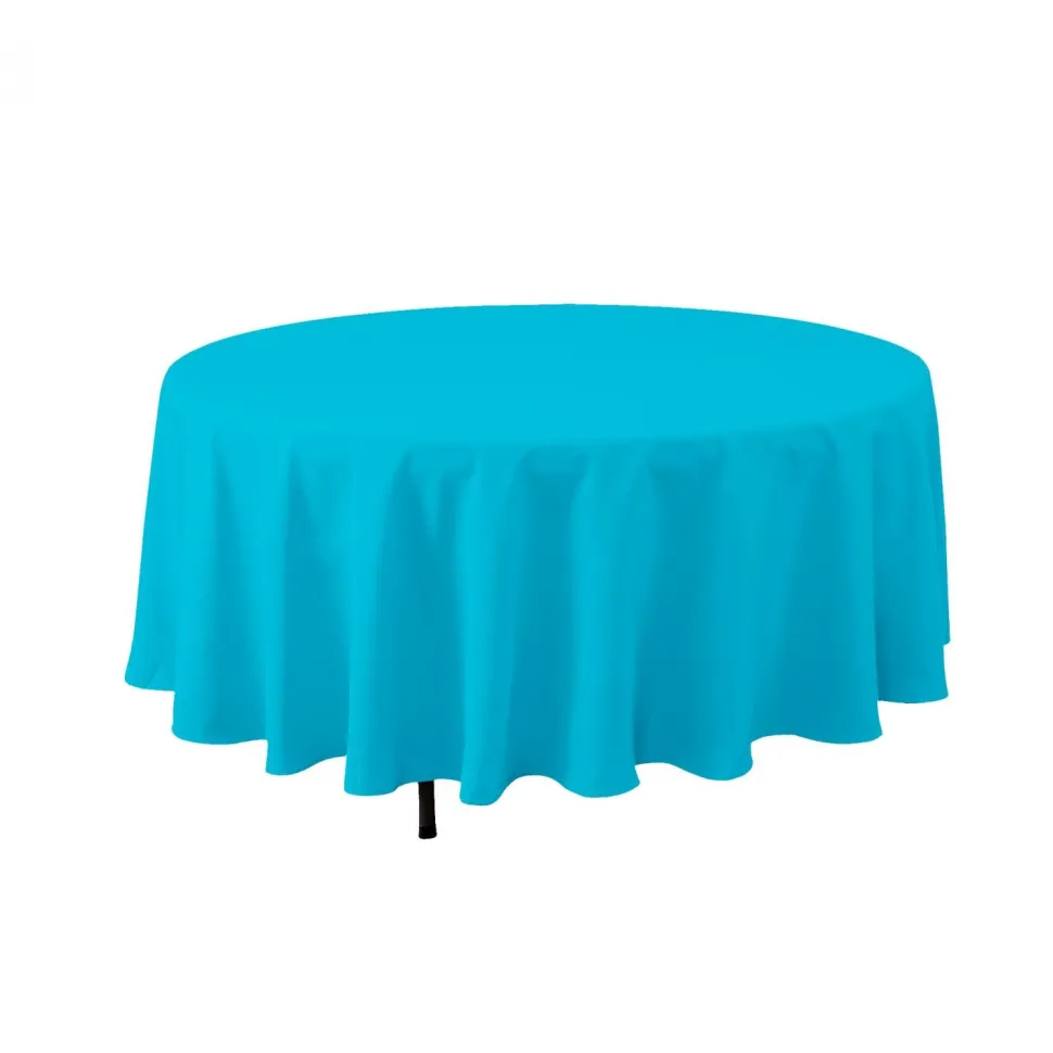 Decostar™ Economy Round Polyester Table Cover 132" - Modern Blue