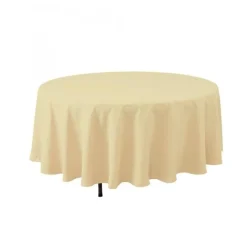 Decostar™ Economy Round Polyester Table Cover 132" - Ivory