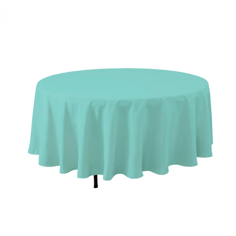 Decostar™ Economy Round Polyester Table Cover 132" - Aqua