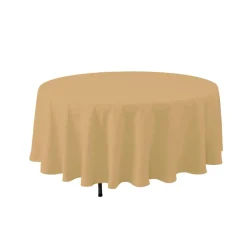 Decostar™ Economy Round Polyester Table Cover 132" - Champagne