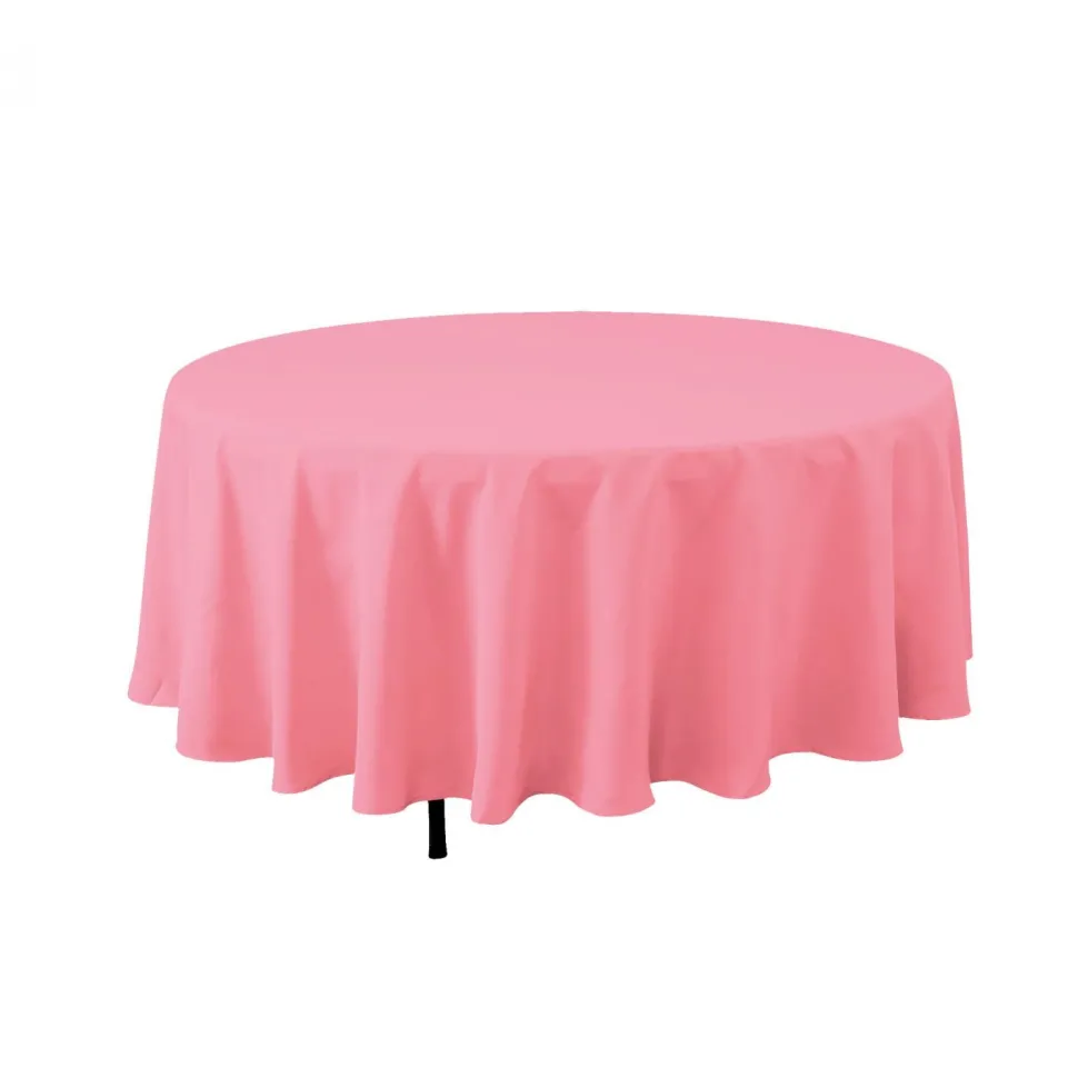 Decostar™ Economy Round Polyester Table Cover 132" - Pink