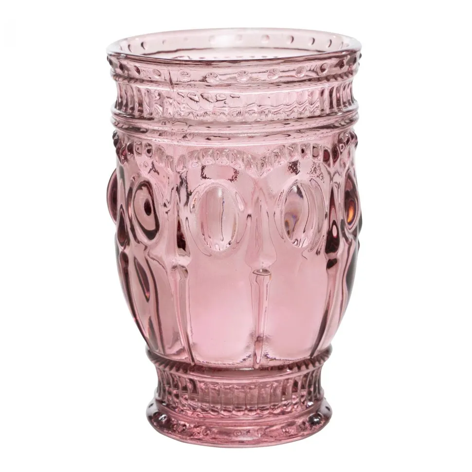 Decostar™ Embossed Glass Cup 5" 10oz 6pc/box - Blush