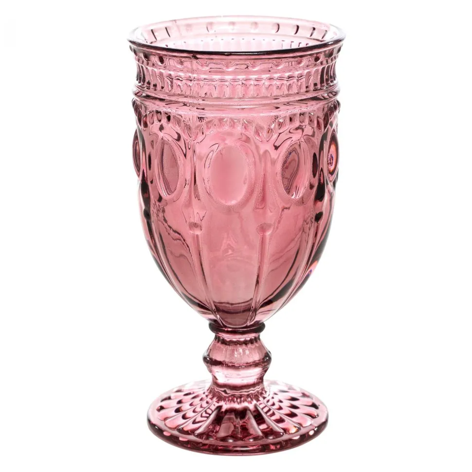 Decostar™ Embossed Glass Goblet 6½" 10oz 6pc/box - Blush