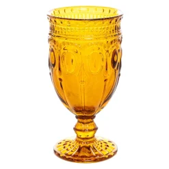 Decostar™ Embossed Glass Goblet 6½" 10oz 6pc/box - Amber