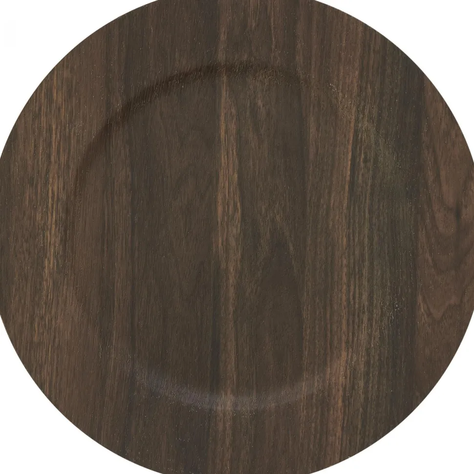 Decostar™ Faux Wood Plastic Charger Plate 13" - Brown - 24 Pieces