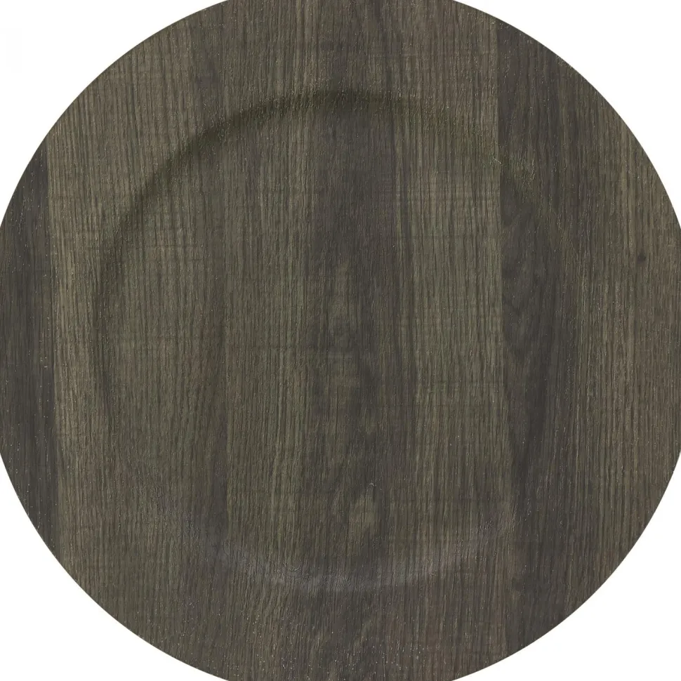 Decostar™ Faux Wood Plastic Charger Plate 13" - Stone - 24 Pieces