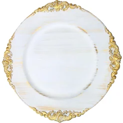 Decostar™ Filigree Edge Plastic Charger Plate 13" - 24 Pieces - White