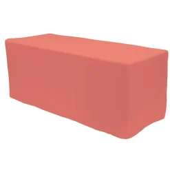 Decostar™ Fitted Polyester Rectangular Table Cover 8ft - Coral