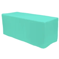 Decostar™ Fitted Polyester Rectangular Table Cover 6ft - Aqua