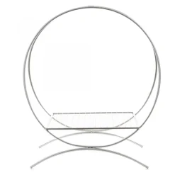 Decostar™ Floral Twin Hoop Centerpiece 32" - Silver