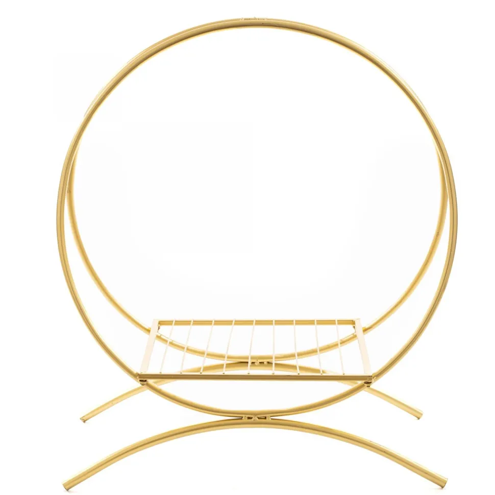 Decostar™ Floral Twin Hoop Centerpiece 24" - Gold