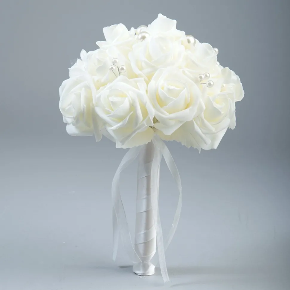 Decostar™ Foam Bouquet with Acrylic Pearls Ivory