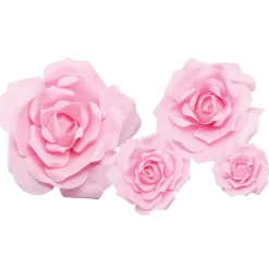 Decostar™ Foam Rose 21" 17" 14" 10" - 4pc/set - Pink