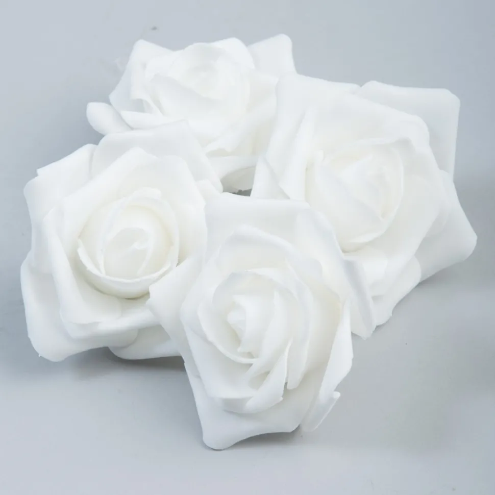 Decostar™ Foam Rose 3" - 12 Roses - White