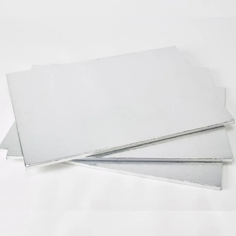 Decostar™ Foil Covered Cake Drum ½sheet 5pc/pack - Silver