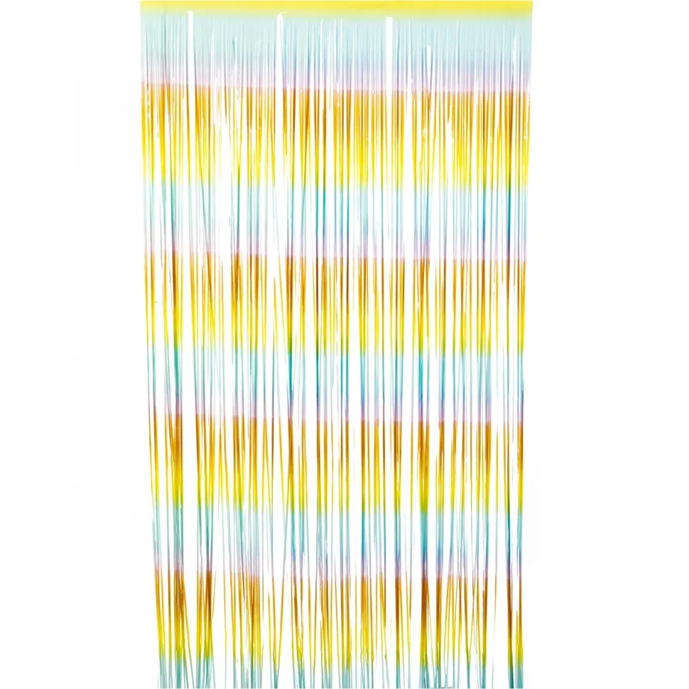 Decostar™ Fringe Party Curtain 96" - Ombre Rainbow