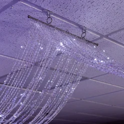 DecoStar™ 15ft. Crystal Ceiling Draping Panel w/ LED Lights - Pure White - 20