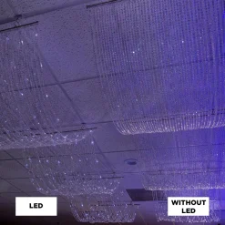 DecoStar™ 15ft. Crystal Ceiling Draping Panel w/ LED Lights - Pure White - 20