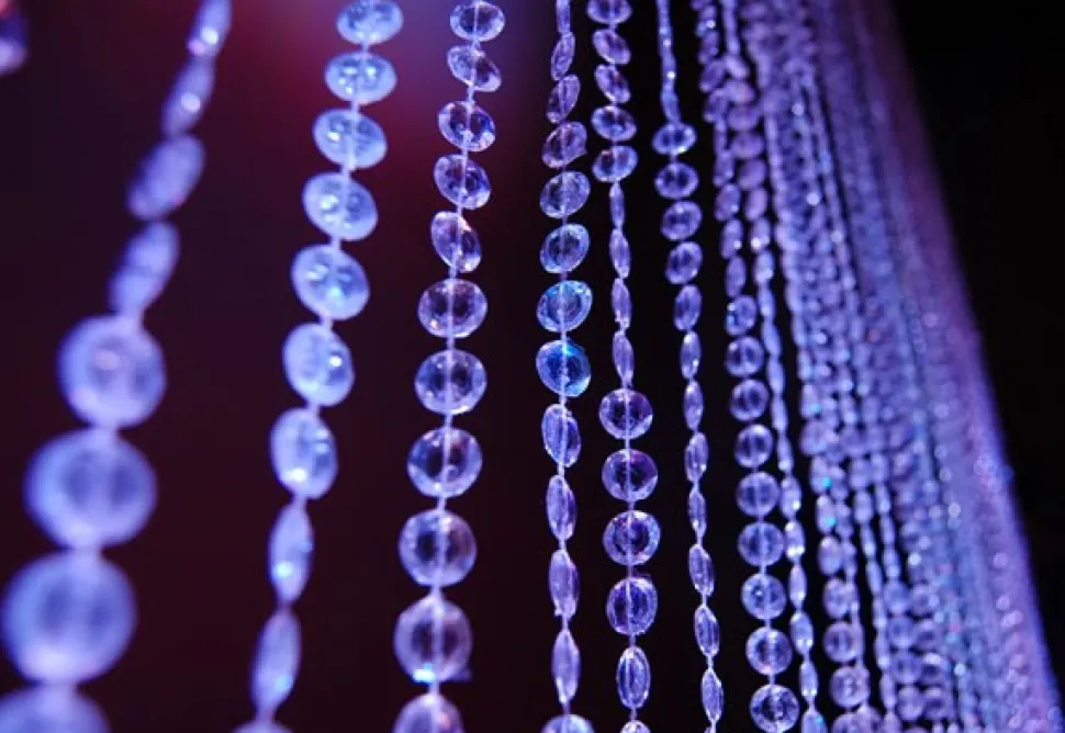 DecoStar™ 12ft. Jewel Crystal Iridescent Diamond Cut Curtain