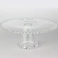 Decostar™ Glass Beaded Edge Pedestal Cake Stand 12"