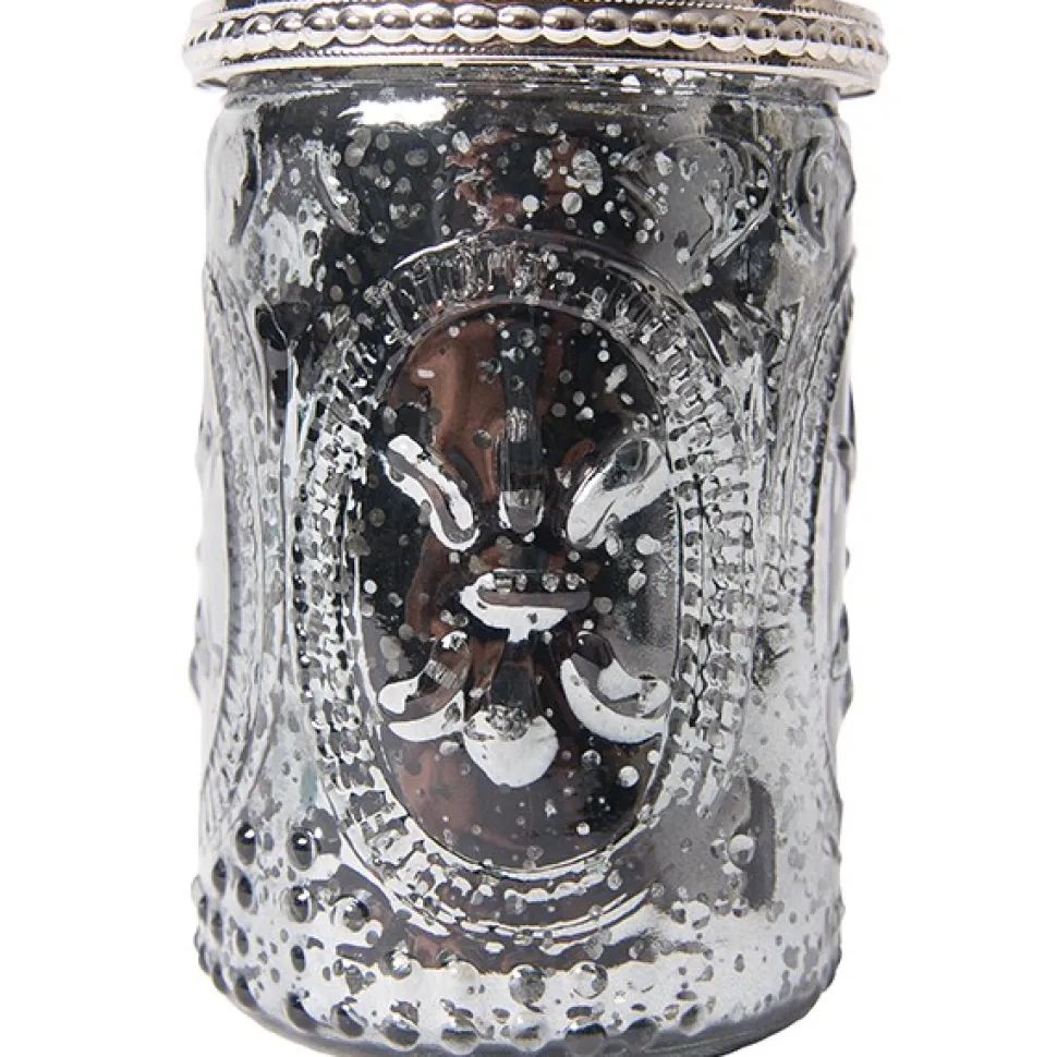 DecoStar™ Glass Candle Holder w/ Metal Trim- 4" - 6 PACK - Gray
